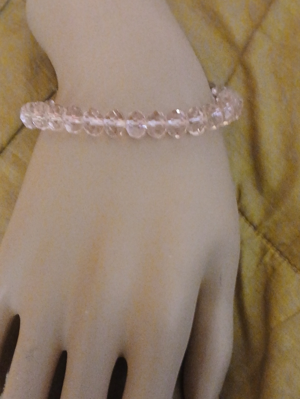 Delicate Pink Crystal Beaded Bracelet